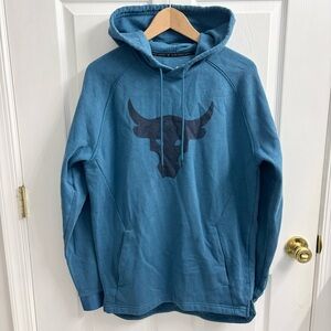 Under Armour Project Rock Hoodie Men’s Medium Sweatshirt Activewear Lounge Blue